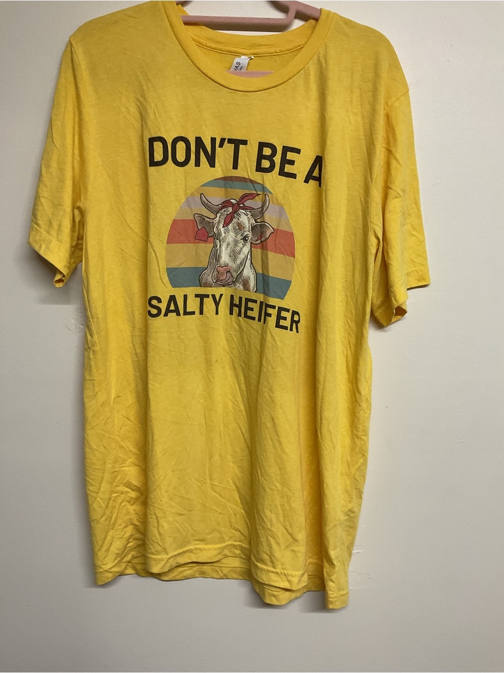 Bella Canvas Yellow Men/Women’s Graphic T‑Shirt "Don't Be A Salty Heifer"